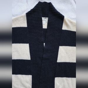 Max Mara Navy and Cream Striped Cardigan
